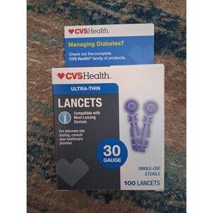 CVS Health Ultra Thin 100ct Lancets 30 Gauge NEW